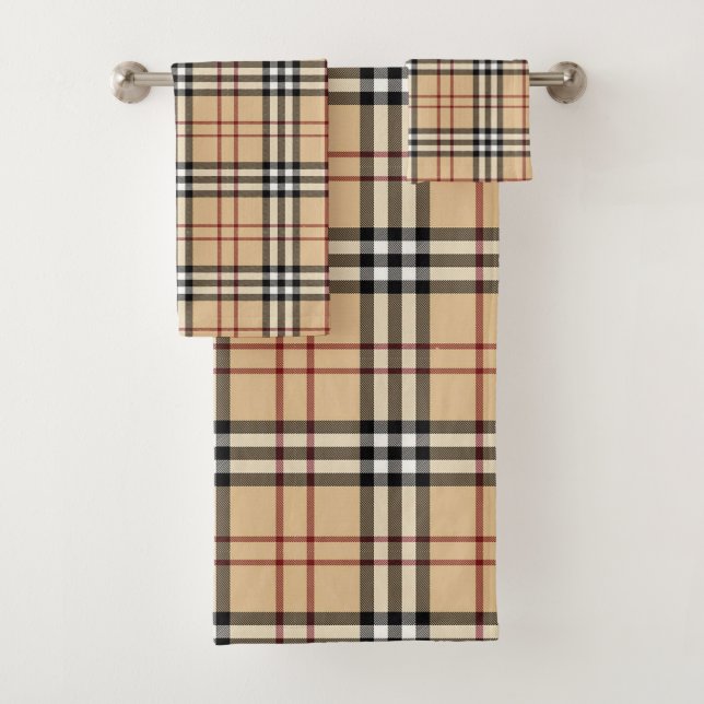 Conjunto De Toalhas Padrão de Tartan Escocês     (Insitu)