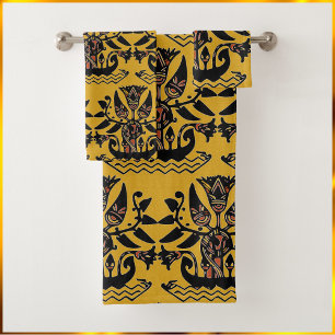 Conjunto De Toalhas Padrão de tatuagem étnica tribal