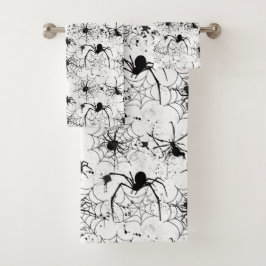Conjunto De Toalhas Padrão de Teia de Aranha de Halloween