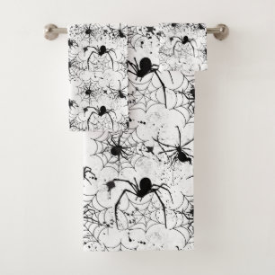Conjunto De Toalhas Padrão de Teia de Aranha de Halloween