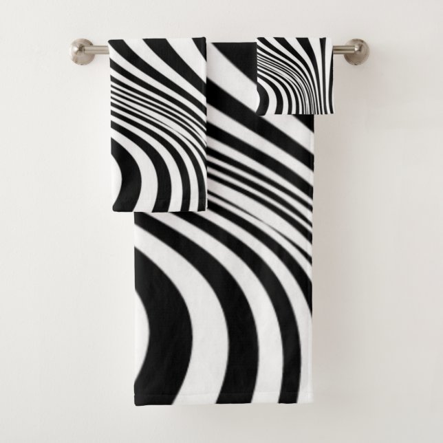 Conjunto De Toalhas Padrão de Textura de Impressão de Pele de Zebra (Insitu)