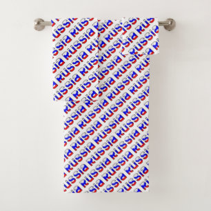 Conjunto De Toalhas Padrão de Tipografia de Cores de Bandeiras Russas
