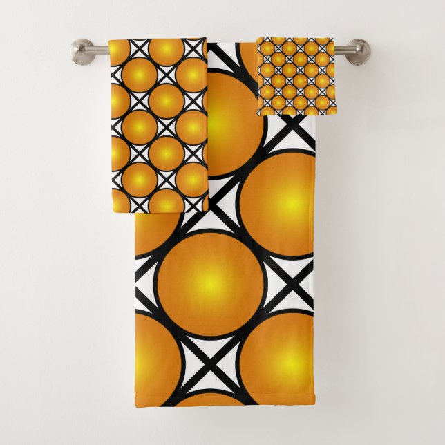 Conjunto De Toalhas Padrão de trava branca preta dos pontos do Ouro lu (Insitu)