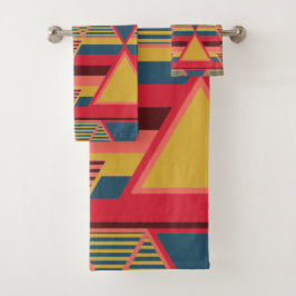 Conjunto De Toalhas Padrão de Triângulo Colorido Pan-Africano