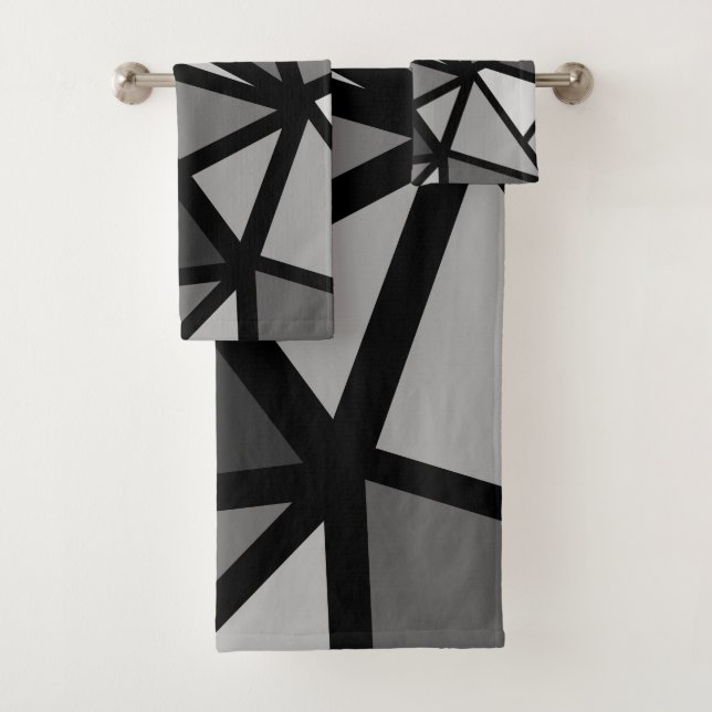 Conjunto De Toalhas Padrão de triângulos coloridos 6 (Insitu)