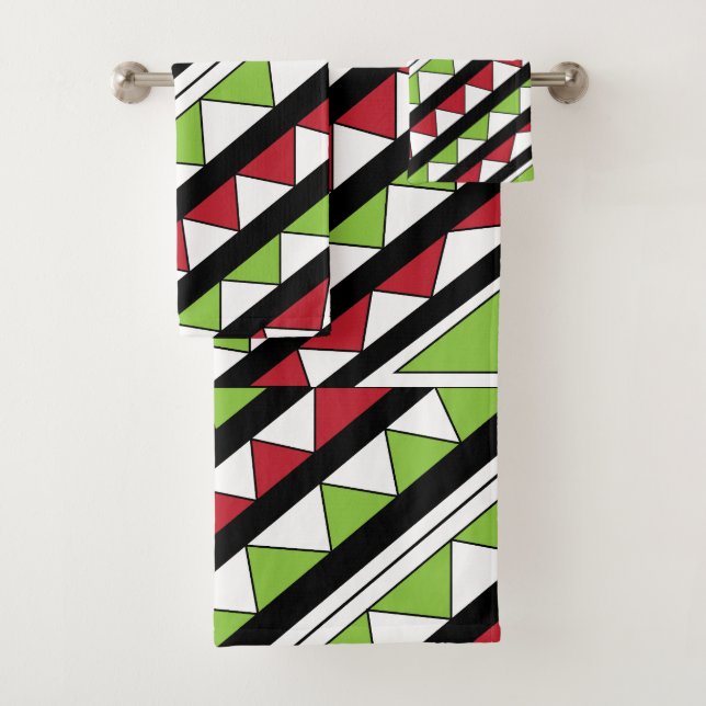 Conjunto De Toalhas Padrão de Triângulos Geométricos de Stripes Diagon (Insitu)