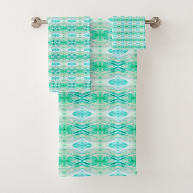 Conjunto De Toalhas Padrão de Turquesa Suave (Insitu)