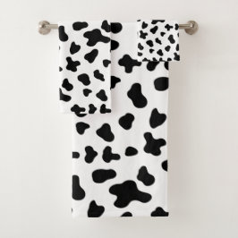 Conjunto De Toalhas Padrão de vaca preto e branco country
