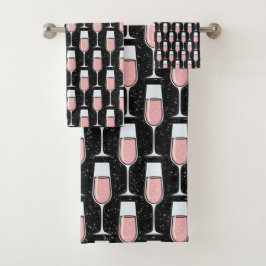 Conjunto De Toalhas Padrão de Vinho Rosé
