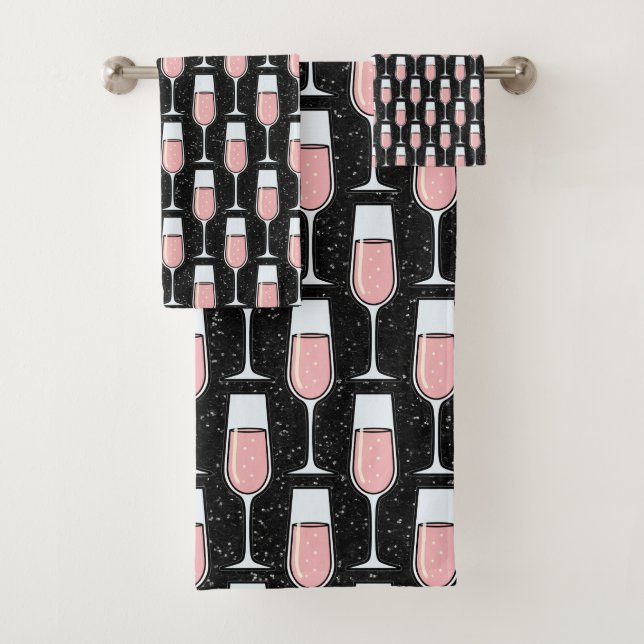 Conjunto De Toalhas Padrão de Vinho Rosé (Insitu)