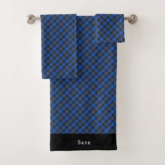 Conjunto De Toalhas Padrão de Xadrez de Skye Blue Tartan (Insitu)