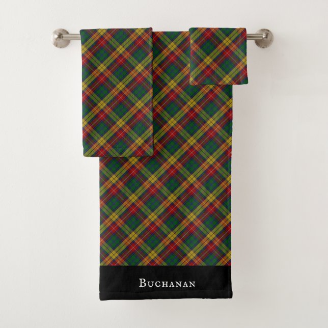 Conjunto De Toalhas Padrão de Xadrez do Buchanan Clan Tartan (Insitu)