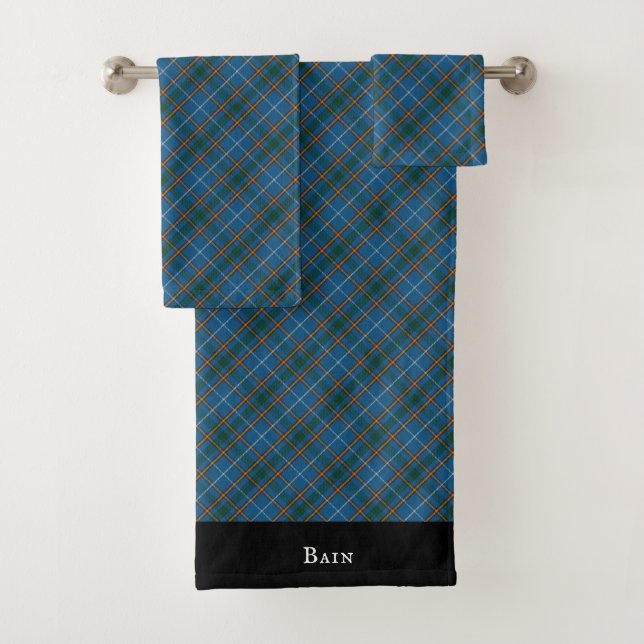 Conjunto De Toalhas Padrão de Xadrez do Tartan escocês de Bain Clan (Insitu)
