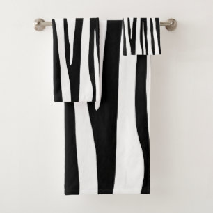 Conjunto De Toalhas Padrão de zebra preto e branco, design moderno