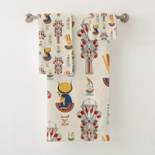 Conjunto De Toalhas Padrão desdecorativo e antigo Egípcio sem costura