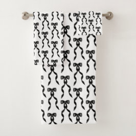 Conjunto De Toalhas Padrão do Arco Preto da Aquarela do rico