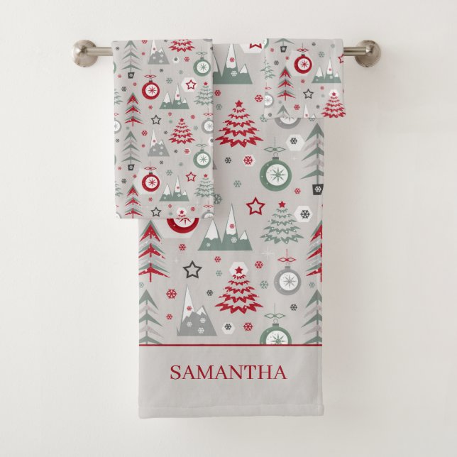 Conjunto De Toalhas Padrão do Natal de inverno. (Insitu)