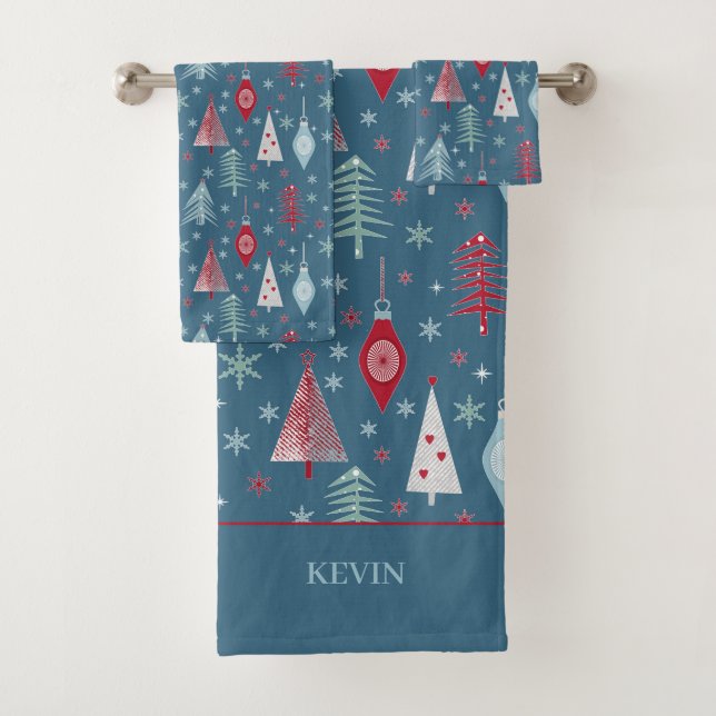 Conjunto De Toalhas Padrão do Natal de inverno. (Insitu)