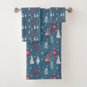 Conjunto De Toalhas Padrão do Natal de inverno.