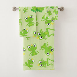 Conjunto De Toalhas Padrão do sapo, Sapos giros, Sapos verdes, Príncip