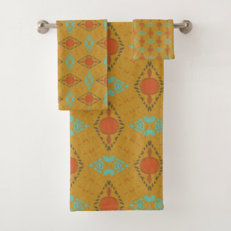 Conjunto De Toalhas Padrão do Vintage Retro Style 60s e 70s