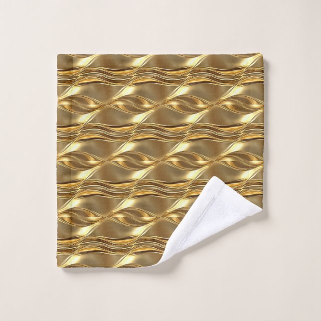 Conjunto De Toalhas Padrão dourado cativante (Pano de lavar)