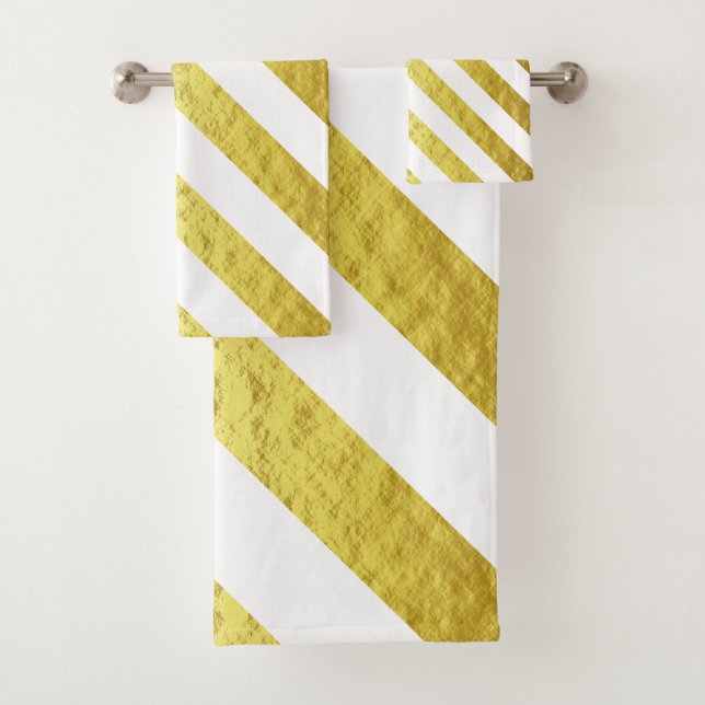 Conjunto De Toalhas Padrão Dourado Elegante (Insitu)