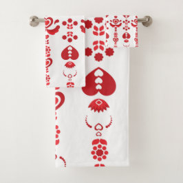 Conjunto De Toalhas Padrão Escandinavo de Natal Rosemaling Moderno