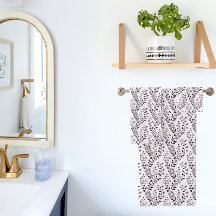 Padrão Floral Boho Moderno Ameixa Branco
