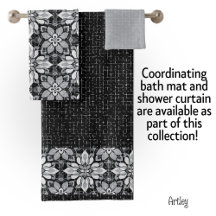 Padrão Floral Branco Negro Eclético Moderno