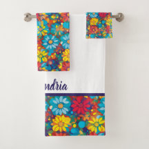 Padrão Floral Contemporâneo Ousado Margaridas Vibr