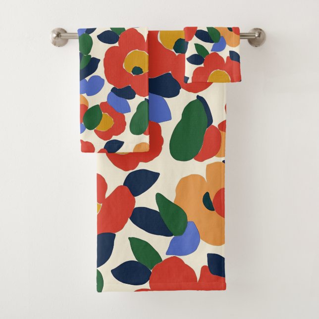 Conjunto De Toalhas Padrão Floral de Abstrato de Negrito (Insitu)