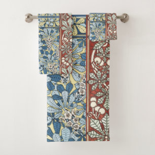 Conjunto De Toalhas Padrão Floral de Castanheira Art Nouveau Vintage