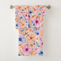 Padrão Floral de Flores Silvestres Coloridas em Aq