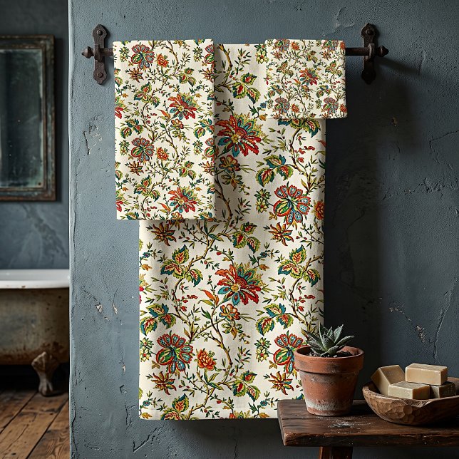 Conjunto De Toalhas Padrão floral elegante de outono (Criador carregado)