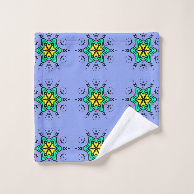 Conjunto De Toalhas Padrão Floral Mandala Sem Costura (Pano de lavar)