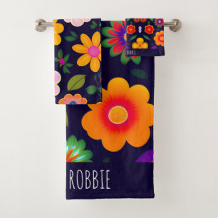 Conjunto De Toalhas Padrão Floral Mini Exótico Flores