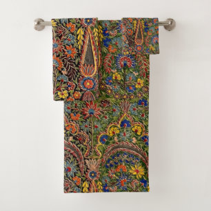 Conjunto De Toalhas Padrão Floral Multicolorido Vintage