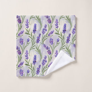 Conjunto De Toalhas Padrão Floral Seamless de Aquarela Lavanda
