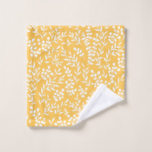 Conjunto De Toalhas Padrão floral simples do fazendeiro em amarelo
