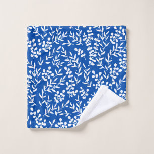 Conjunto De Toalhas Padrão floral simples do fazendeiro em azul