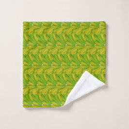 Conjunto De Toalhas Padrão Floral Verde Chartreuse Elegante
