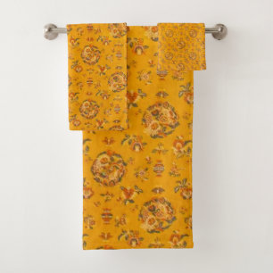 Conjunto De Toalhas Padrão Floral Vitoriano