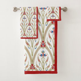 Conjunto De Toalhas Padrão Floral Vitoriano Barroco Bonito