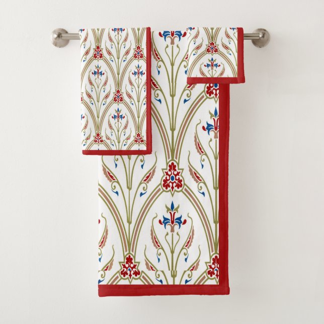 Conjunto De Toalhas Padrão Floral Vitoriano Barroco Bonito (Insitu)