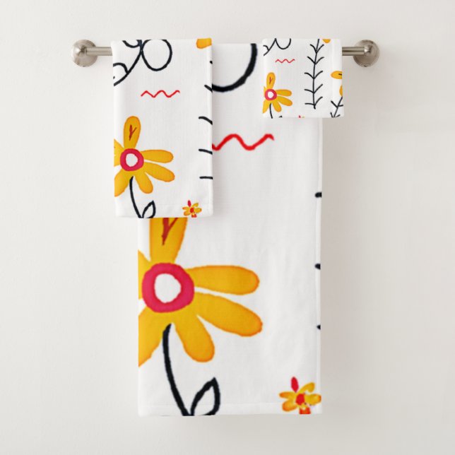 Conjunto De Toalhas Padrão Floral Whimsical (Insitu)