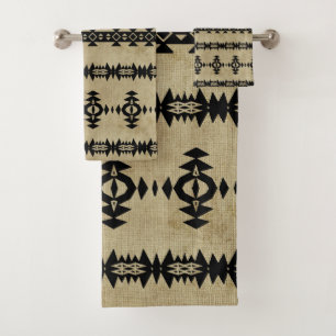 Conjunto De Toalhas Padrão Geo do Estilo Ocidental
