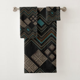 Conjunto De Toalhas Padrão Geométrico