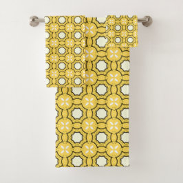 Conjunto De Toalhas padrão geométrico amarelo e preto