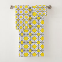 Padrão geométrico amarelo e verde